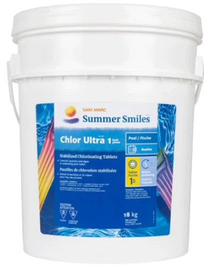 Summer Smiles Chlorine Ultra Pucks 18kg (1" Tabs)